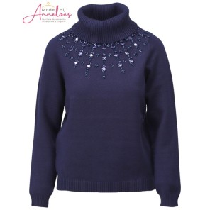 K-Design Pullover B812 col kralen Navy